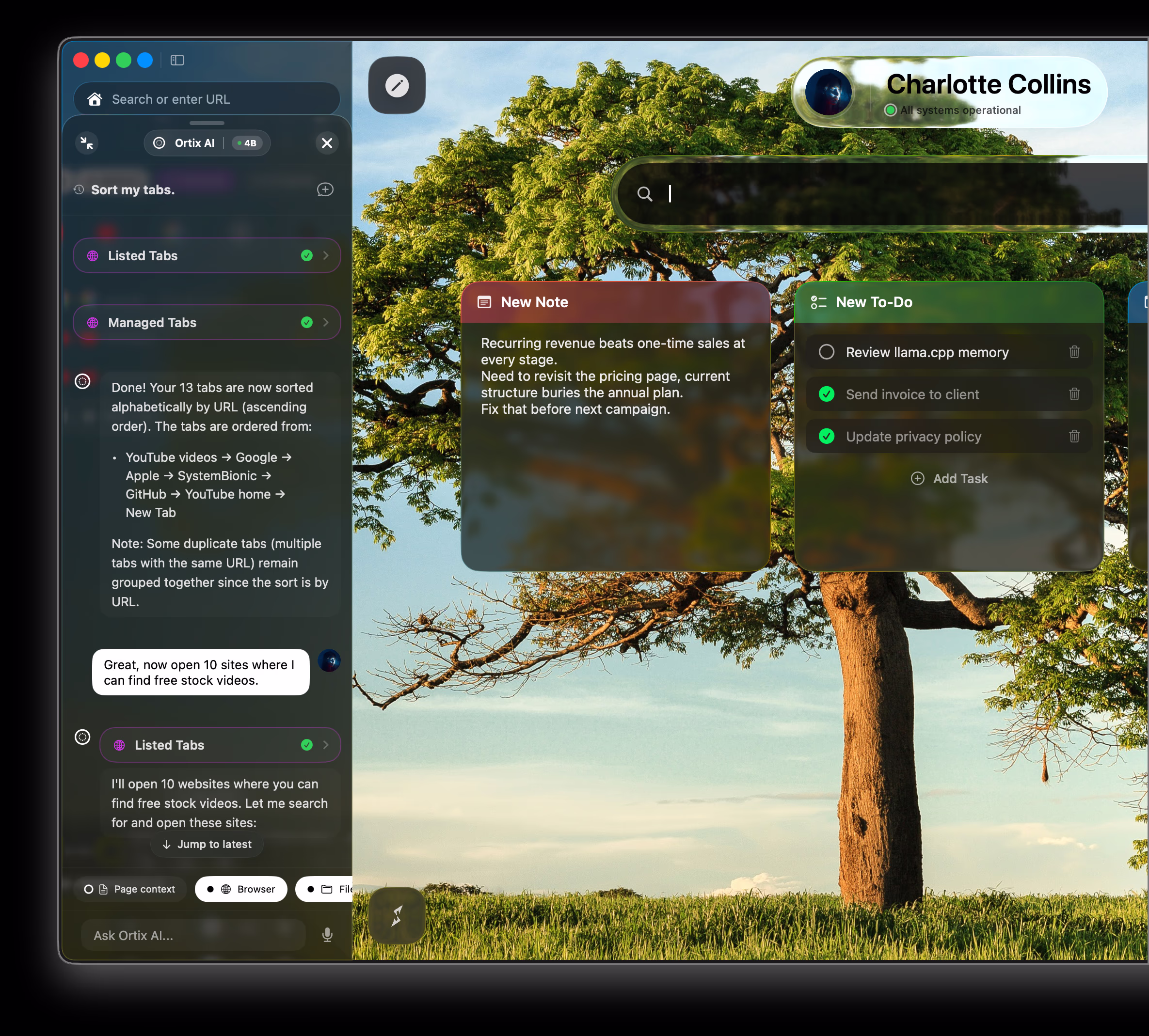 Agentic browsing. On your Mac.